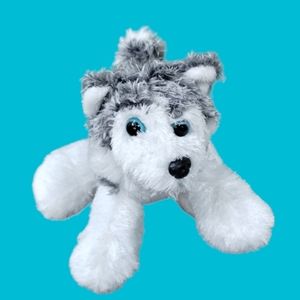 Gear-Mill Mountain Plush Siberian Husky Puppy Dog 5" Stuffed Animal Blue